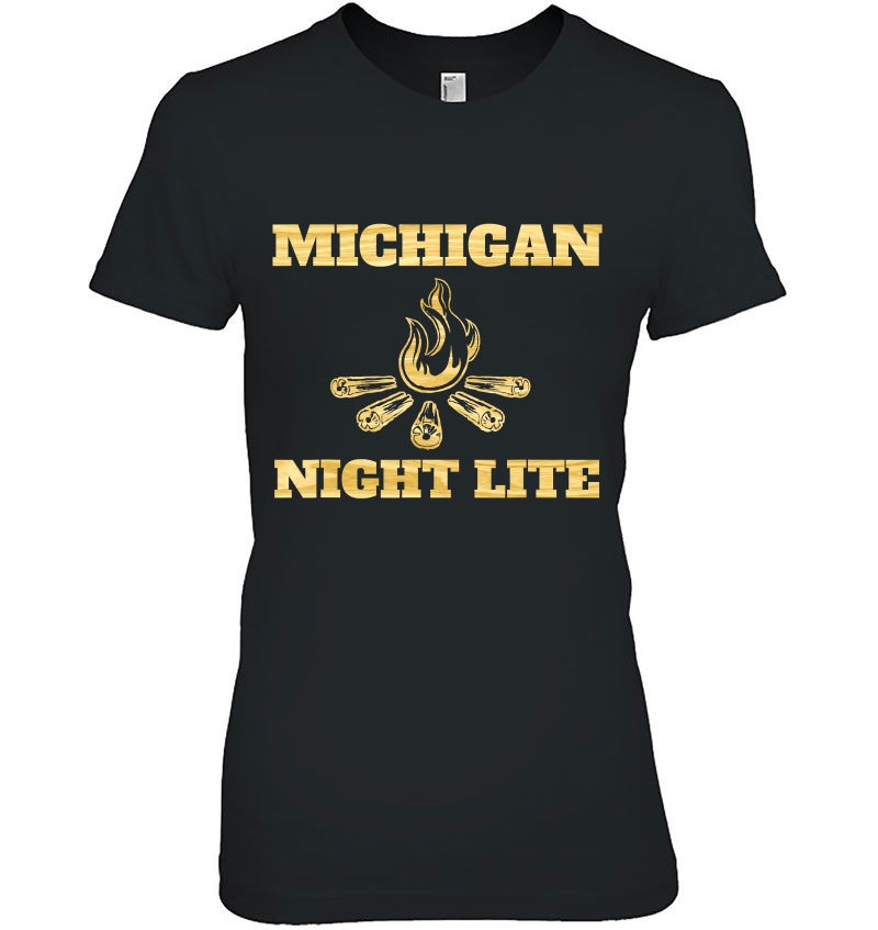 Michigan Night Lite Campfire Shirt For Outdoors Camping Hoodie