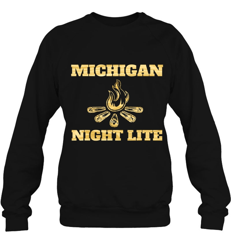 Michigan Night Lite Campfire Shirt For Outdoors Camping Mugs