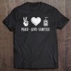 Peace Love Sanitize Funny Quarantine Social Distancing Gift Tee