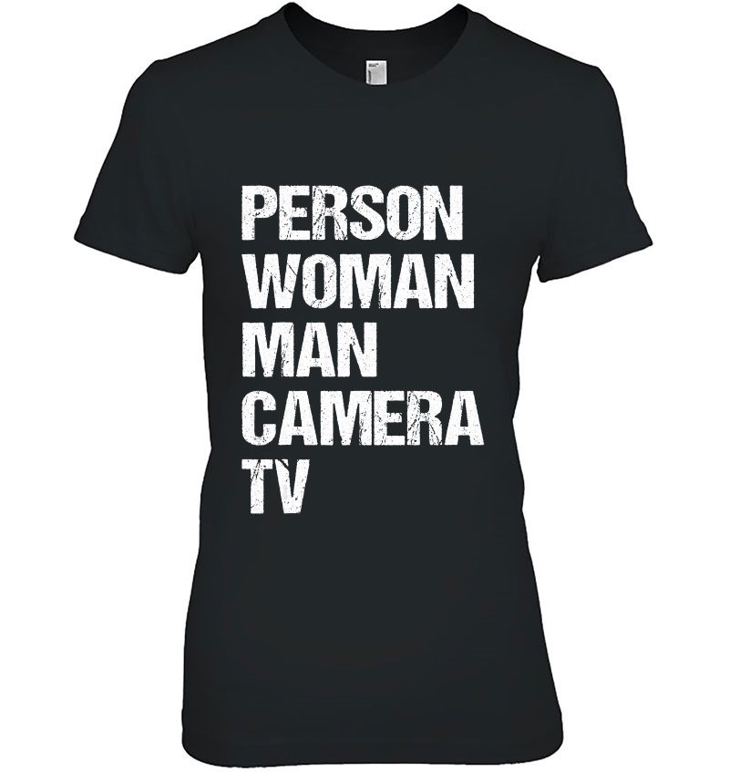Person Woman Man Camera Tv Orange Ladies Tee