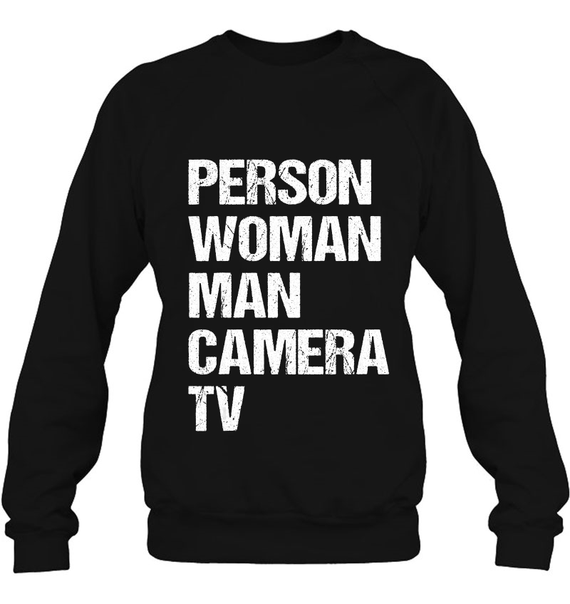Person Woman Man Camera Tv Orange Sweatshirt