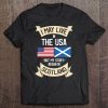 Scotland American Flag Usa Scottish Roots Gifts Tee