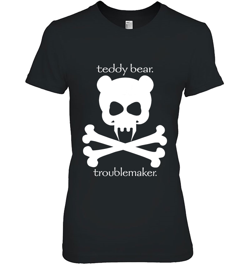 Teddy Bear Troublemaker - Bad Teddy Skull And Bones Hoodie