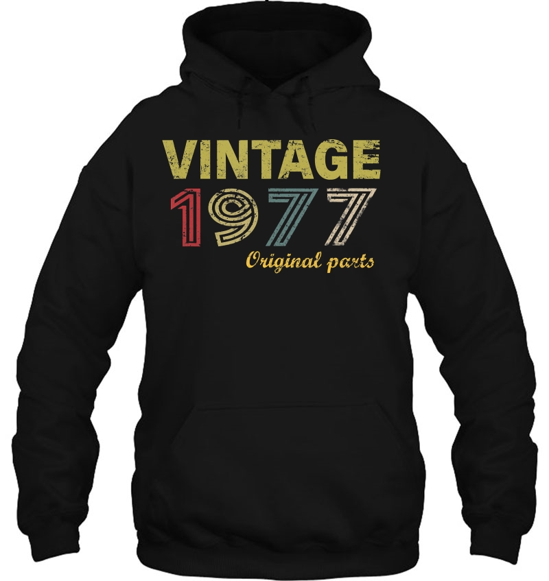 Vintage 1977 Original Parts Funny 43Rd Birthday Men Women Hoodie