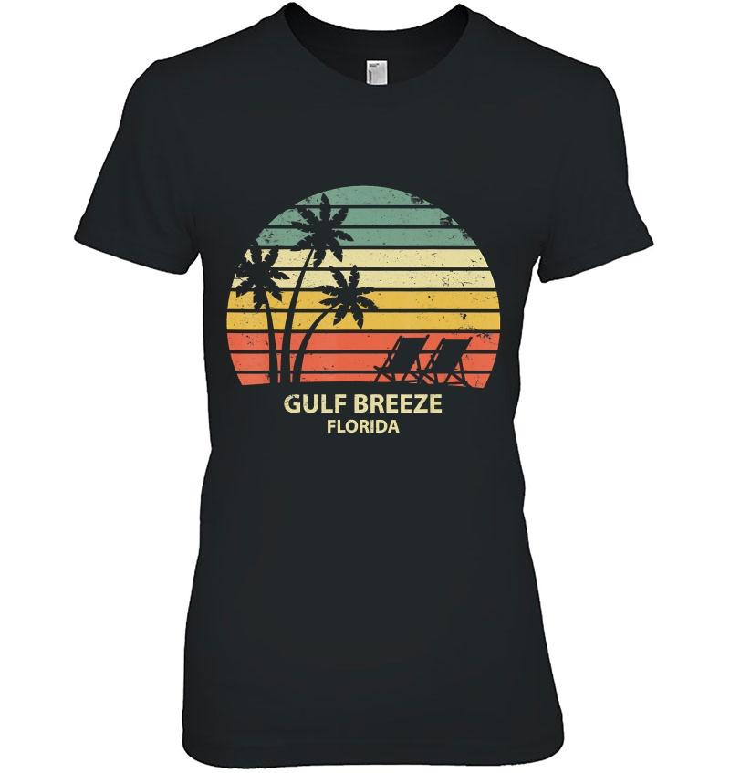 Vintage Florida Gulf Breeze Beach Cool Retro Tee Hoodie