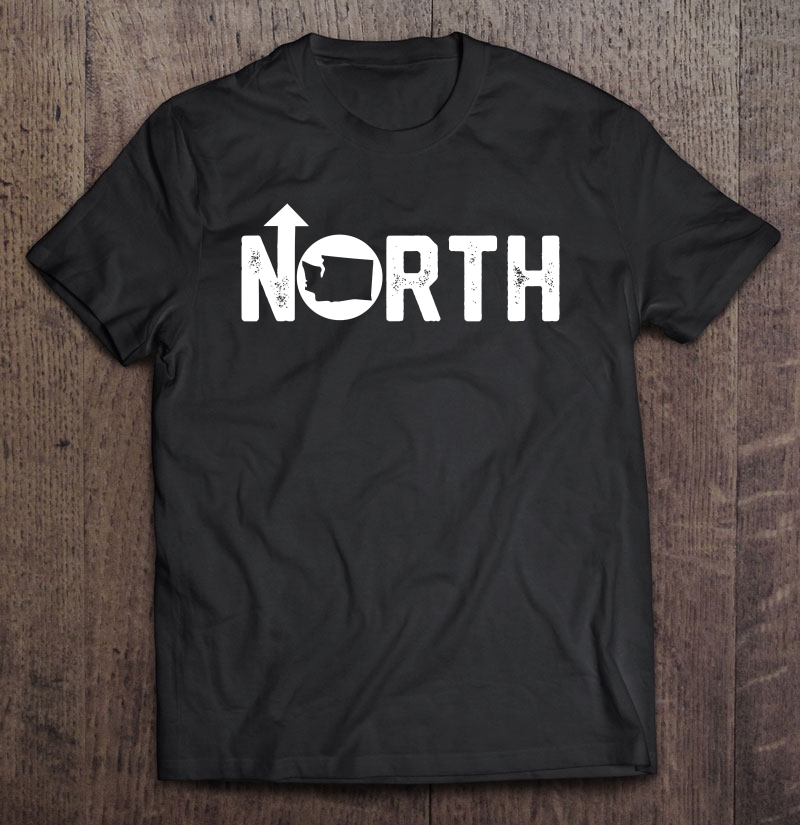 Vintage Up North Washington Distressed Text State Map Shirt