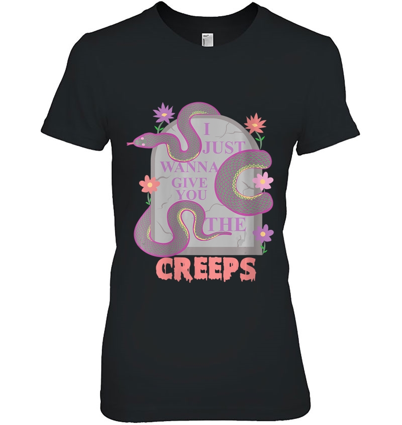 Womens I Just Wanna Give You The Creeps - Goth Valentine Snake Hoodie