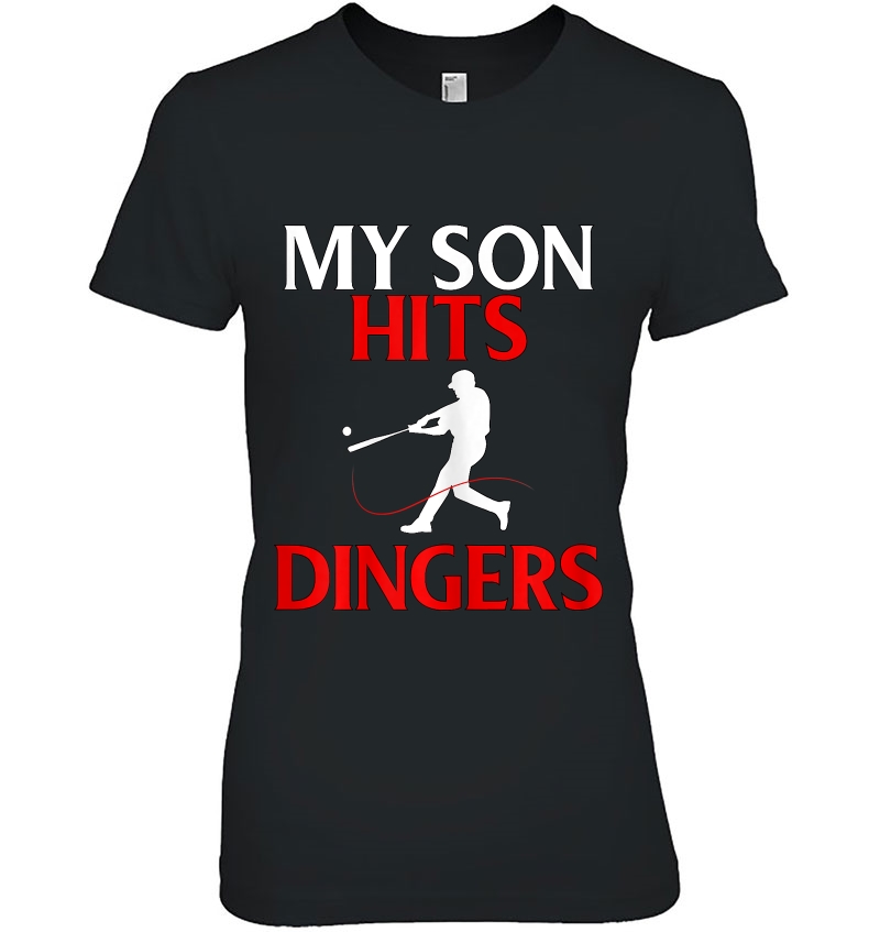 Womens My Son Hits Dingers Proud Mom Baseball Game Fans Funny Hoodie