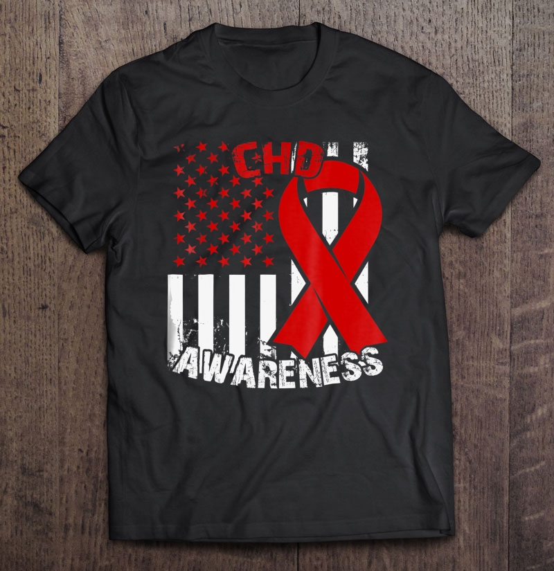 American Flag - Congenital Heart Defect Survivor Shirt