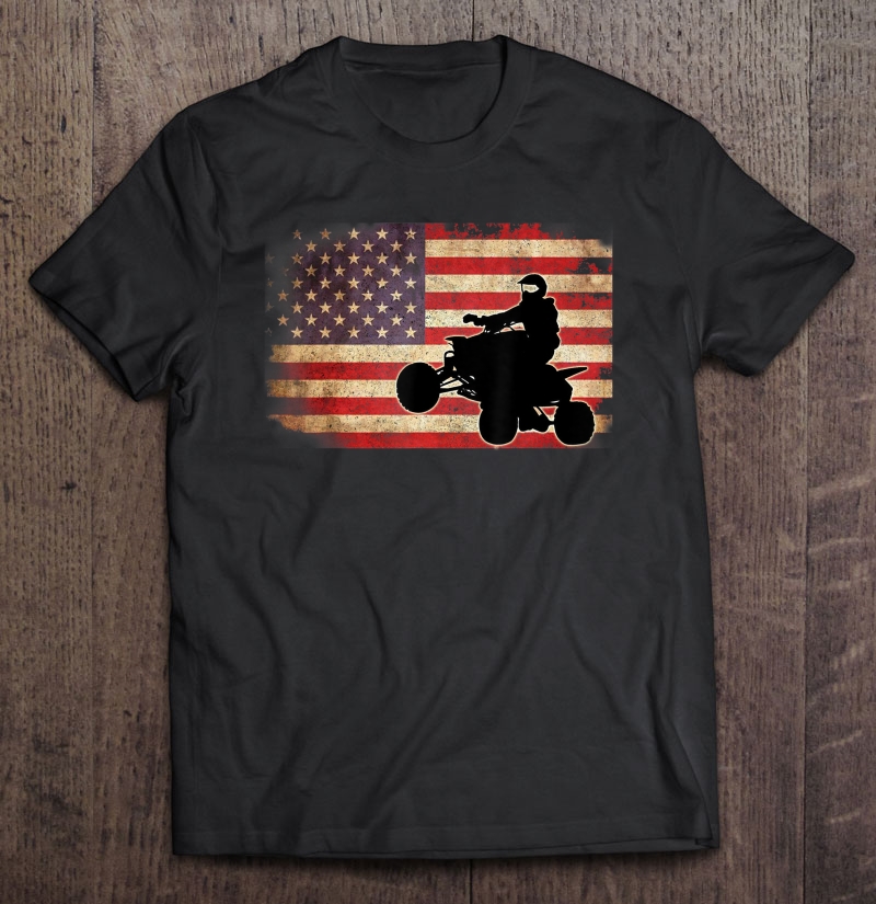 American Usa Flag Quad Bike Four Wheeler Gift Shirt