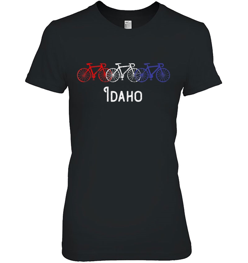 Bicycle Shirt, Red White Blue Bicycles Idaho Tee Ladies Tee