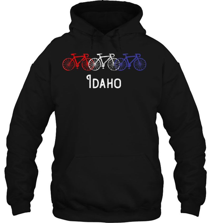 Bicycle Shirt, Red White Blue Bicycles Idaho Tee Hoodie