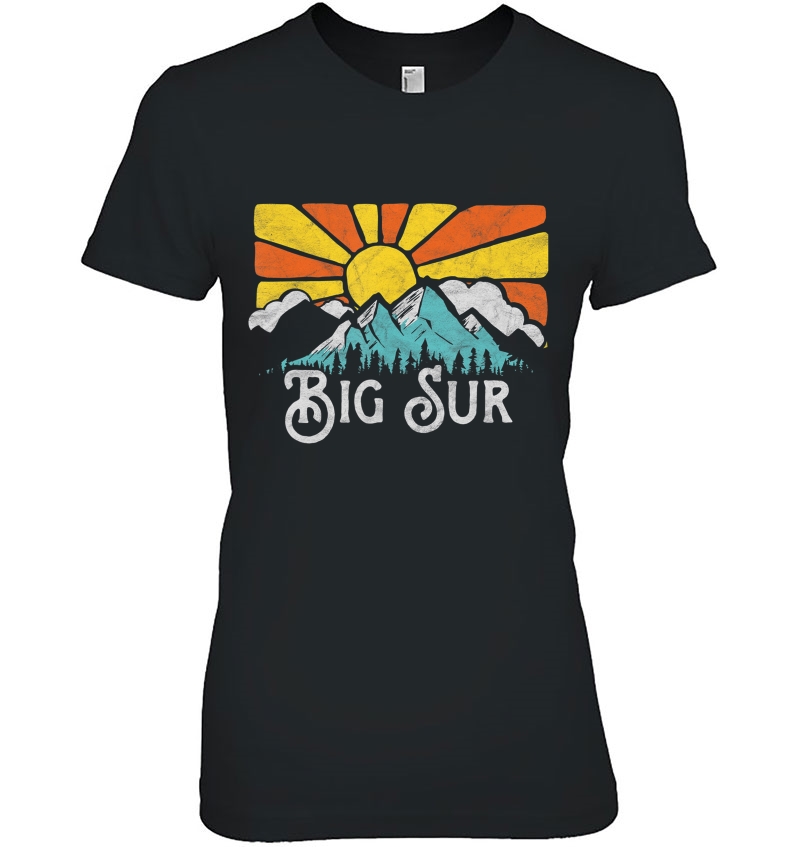 Big Sur Retro Mountains & Sun Eighties Style Vintage Shirt Ladies Tee