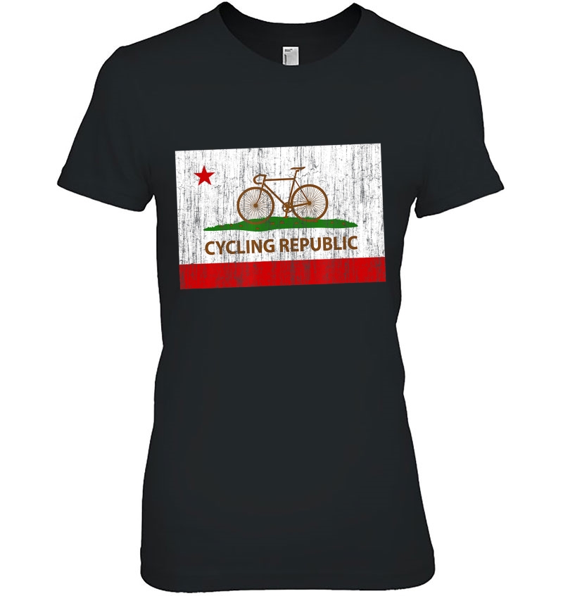 California Cycling Republic Tshirt - Flag, Bicycle, Cycling Ladies Tee