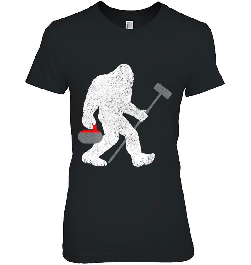 Curling Bigfoot - Funny Sasquatch Shirt Gift Hoodie