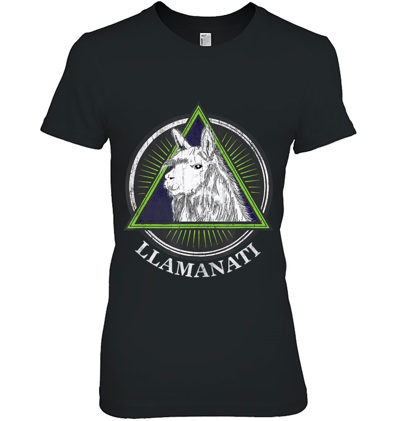 Illuminated Llama Llamanati Illuminati Conspiracy Ladies Tee