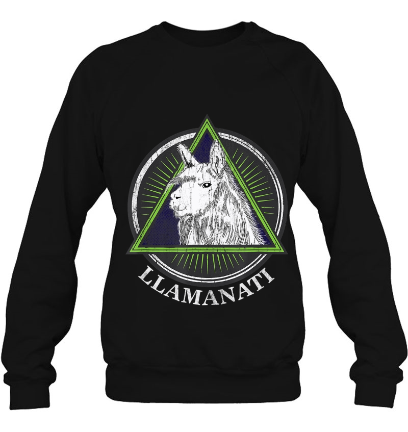 Illuminated Llama Llamanati Illuminati Conspiracy Sweatshirt