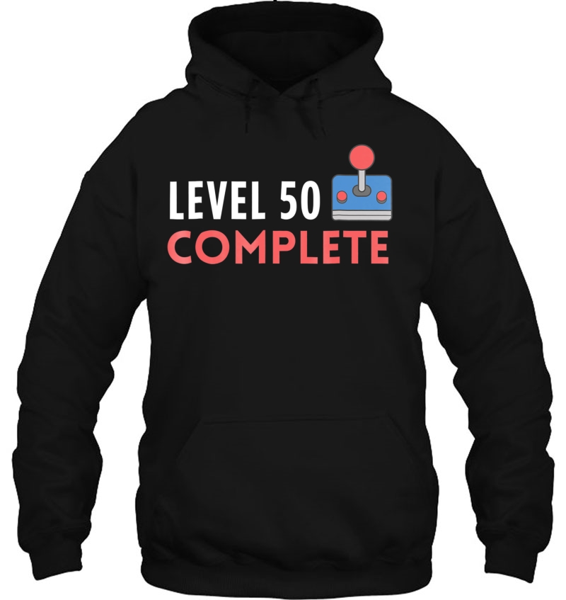 Level 50 Complete - 50Th Birthday Funny Video Gamer Hoodie