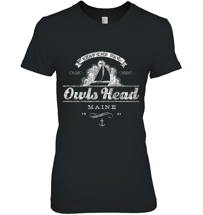 Owls Head Me Sailboat Vintage Nautical Throwback Tee Ladies Tee
