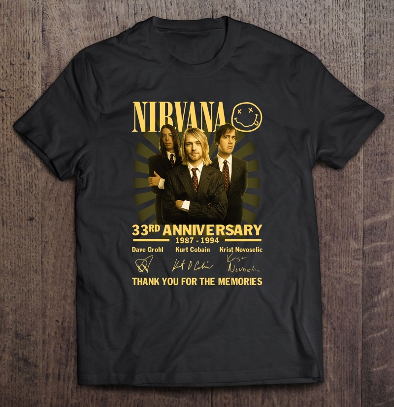 Nirvana 33rd Anniversary 1987-1994 Thank You For The Memories Shirt