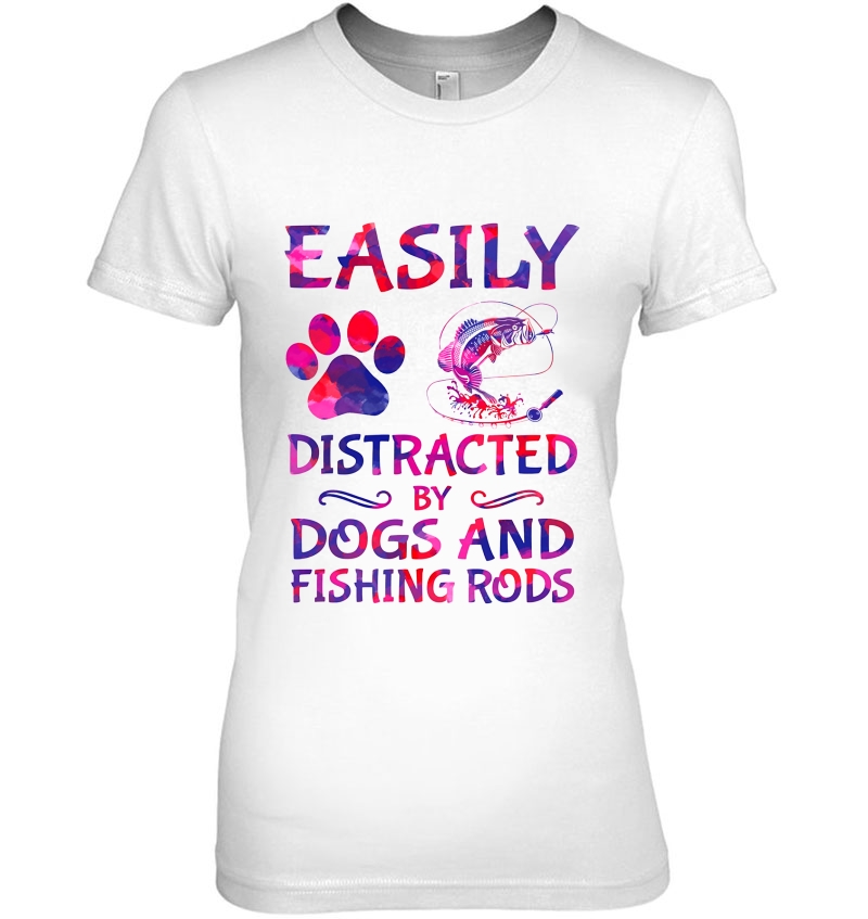 Easily Distracted By Dogs And Fishing Rods Hoodie