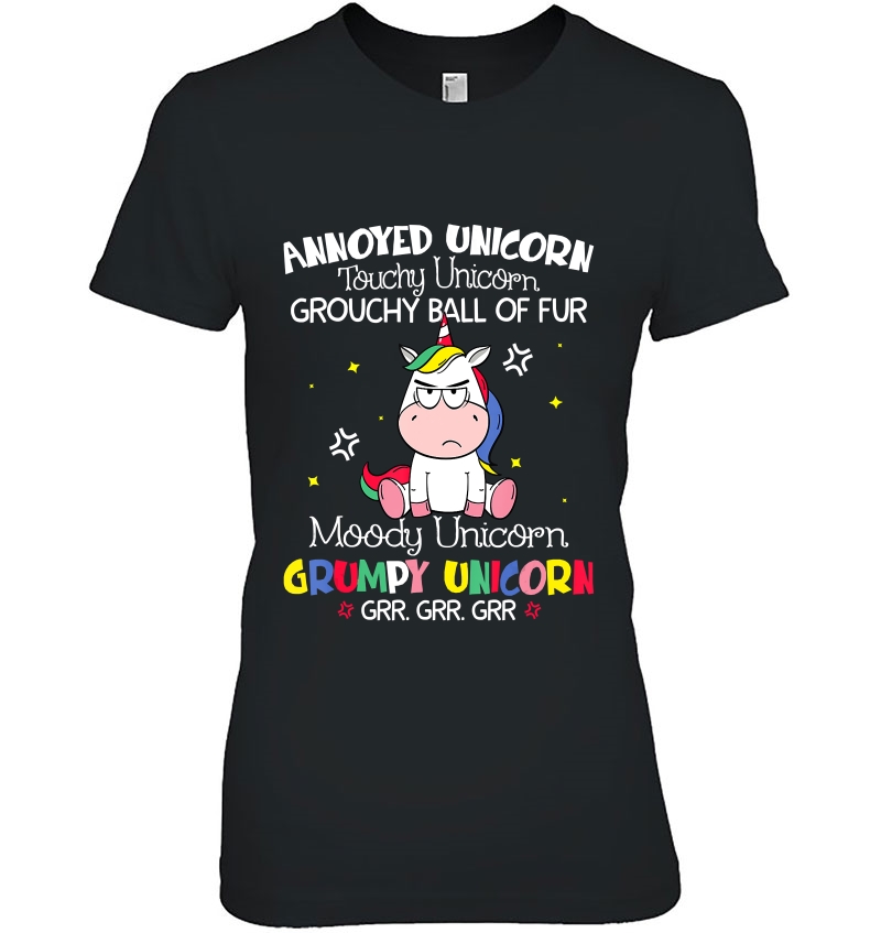 Annoyed Unicorn Touchy Unicorn Grouchy Ball Of Fur Funny Hoodie