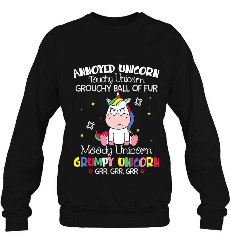 Annoyed Unicorn Touchy Unicorn Grouchy Ball Of Fur Funny Mugs