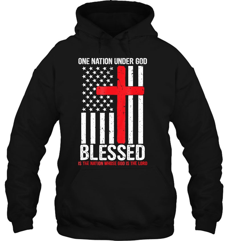 Christian One Nation Under God Blessed American Flag Mugs