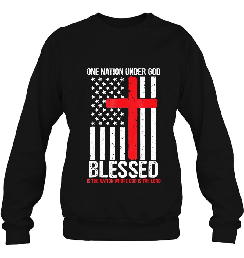 Christian One Nation Under God Blessed American Flag Mugs