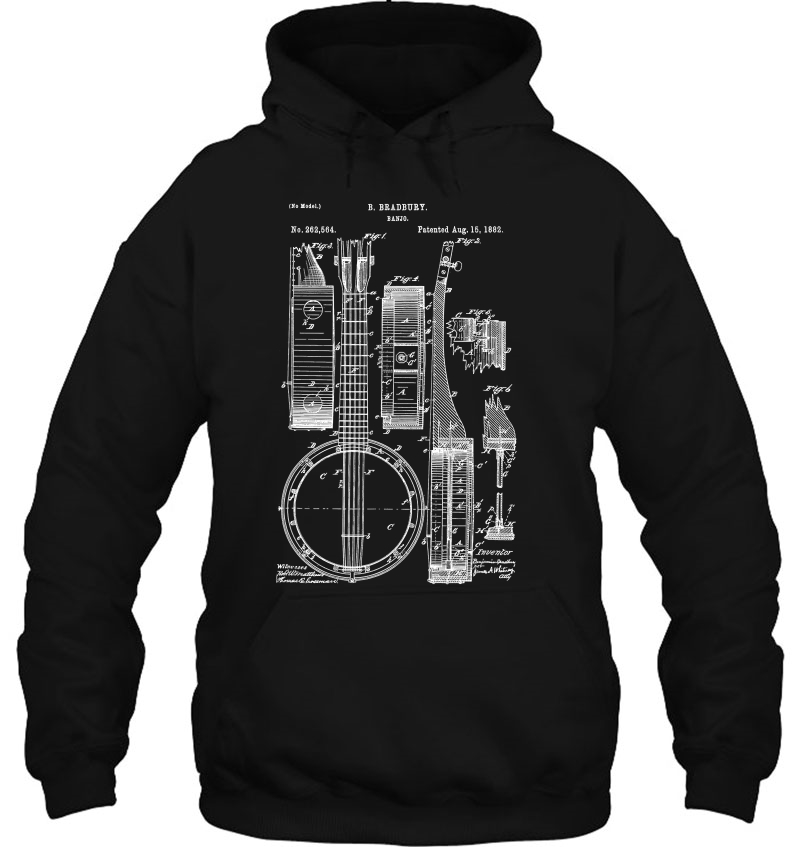 Classic Vintage Patent Print 1882 Banjo Hoodie