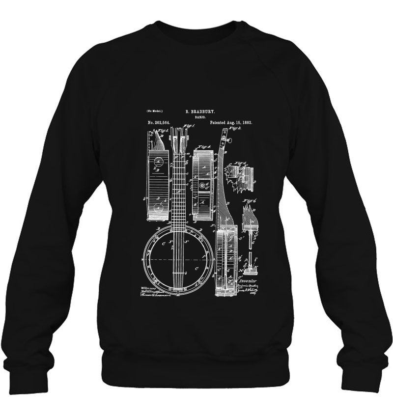 Classic Vintage Patent Print 1882 Banjo Sweatshirt