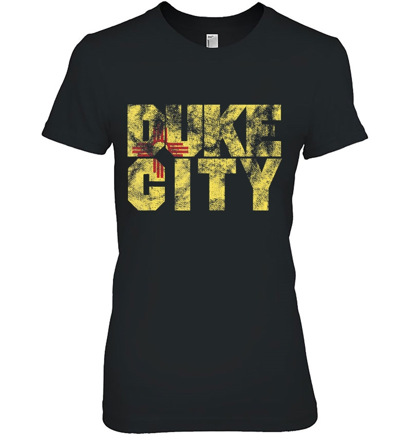 Duke City New Mexico Tshirt Zia Distressed State Flag Ladies Tee