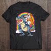 English Bulldog Unicorn Dinosaur T Rex Funny Rainbow Tee