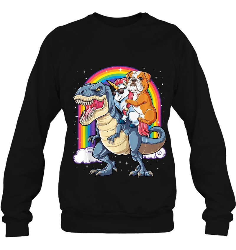 English Bulldog Unicorn Dinosaur T Rex Funny Rainbow Mugs