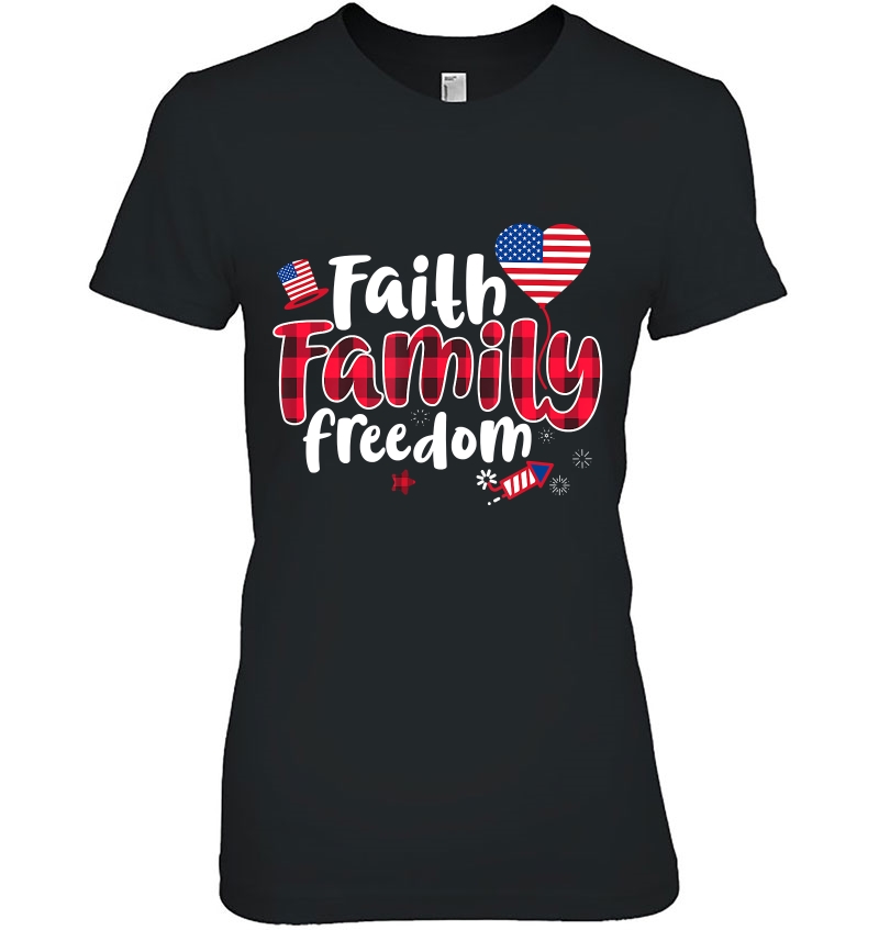 Faith Family Freedom 4Th Of July Buffalo Plaid Hoodie