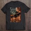 Farm Tractors Distressed Usa Flag Combine Tractor Farming Tee