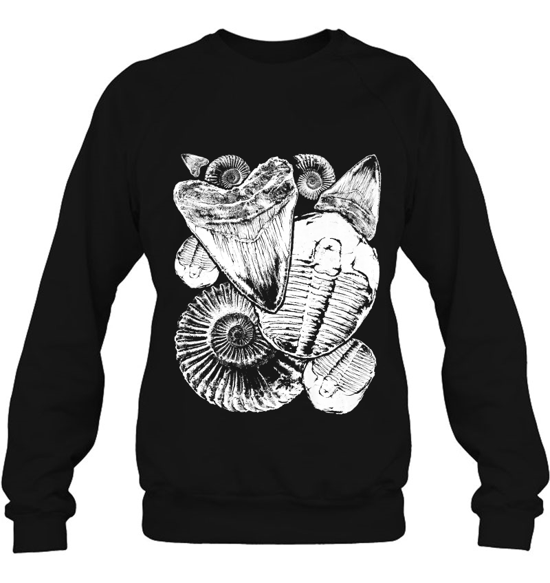 Fossil Hunter Tshirt, Ammonites, Trilobites, Megalodon Teeth Mugs