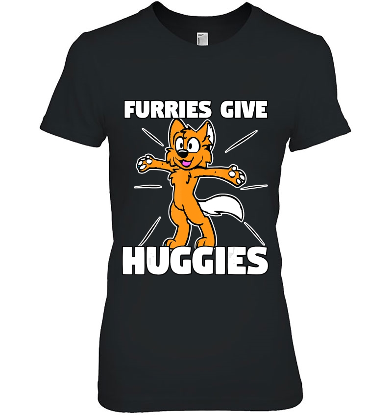 Furry Fandom Shirt Furries Give Hugs Shirt Cuddle Shirt Ladies Tee