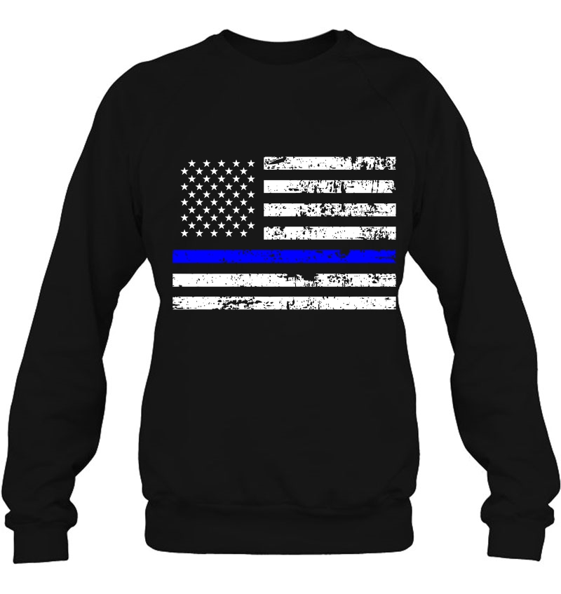 Blue Line American Flag Support Police Mugs