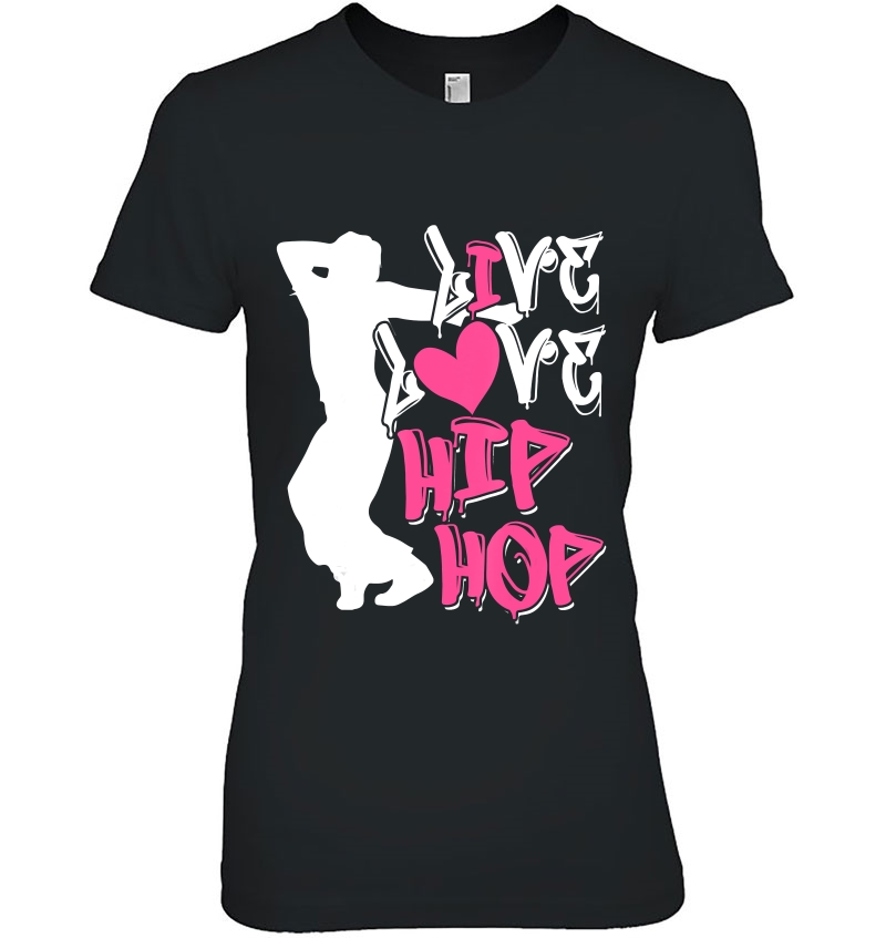 I Love Hip Hop Dance Pink Heart And Hip Hop Dancer Womens Hoodie