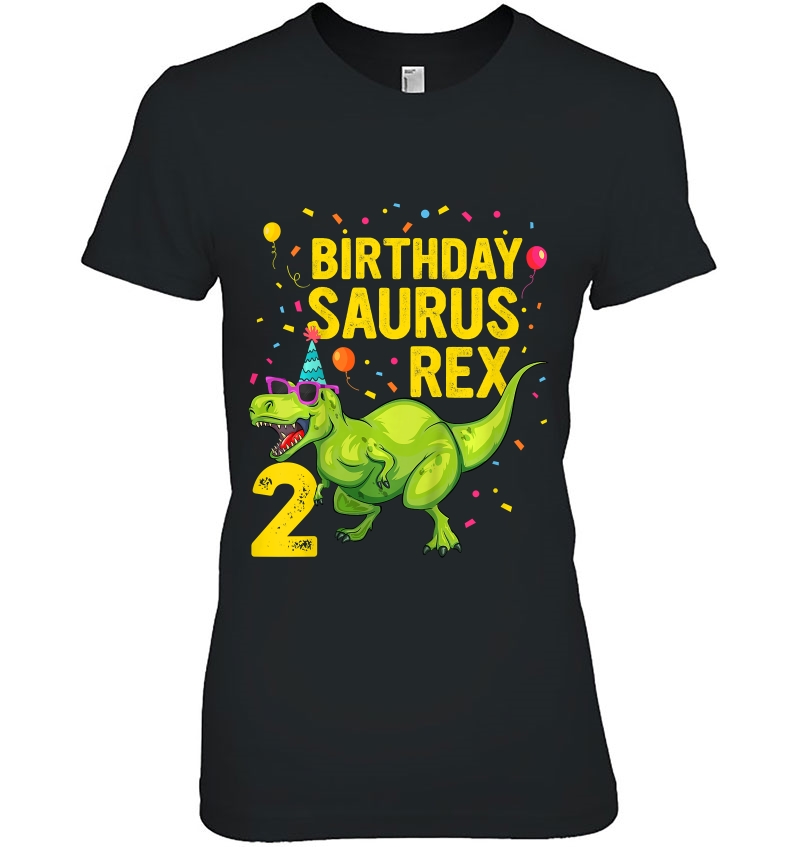 Kids 2 Year Old Boy And Girl 2Nd Birthday Dinosaur T Rex Hoodie