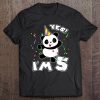 Kids 5Th Birthday Panda Shirt Yes I'm 5 Panda Costume Tee