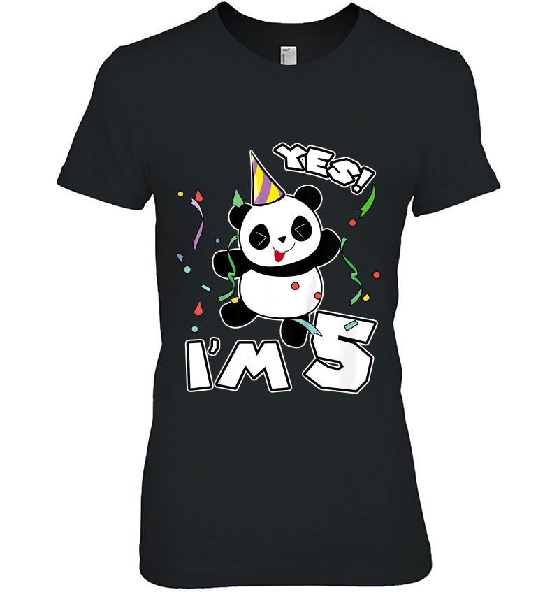 Kids 5Th Birthday Panda Shirt Yes I'm 5 Panda Costume Hoodie