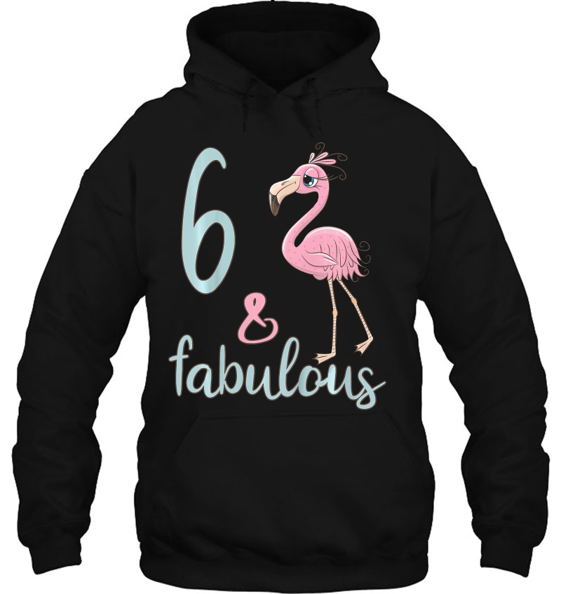 Kids 6 Year Old Girl Bday Outfit Flamingo Lover 6Th Birthday Hoodie