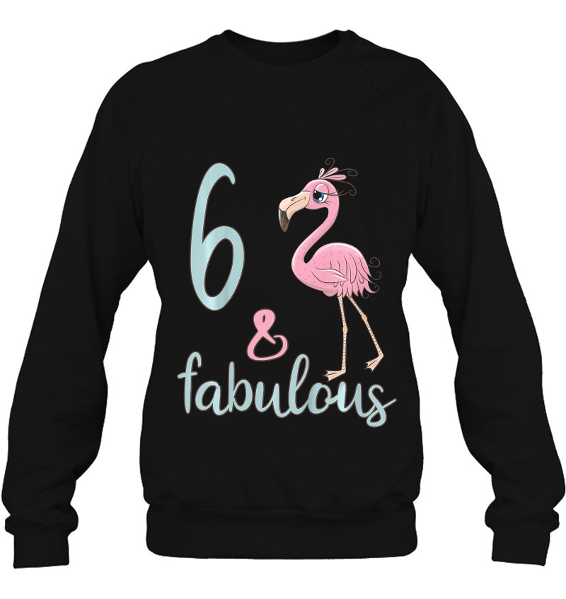 Kids 6 Year Old Girl Bday Outfit Flamingo Lover 6Th Birthday Sweatshirt