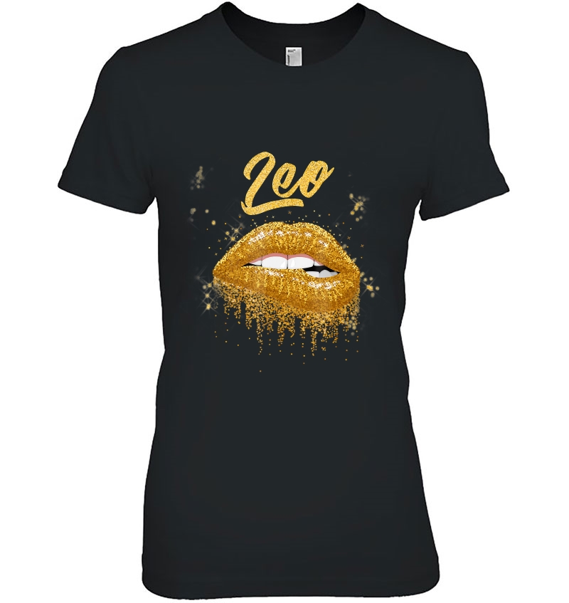 Leo Zodiac Birthday Golden Lips For Black Women Hoodie