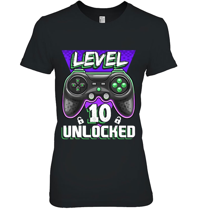 Level 10 Unlocked Video Gamer 10Th Birthday Gift For Boys Hoodie