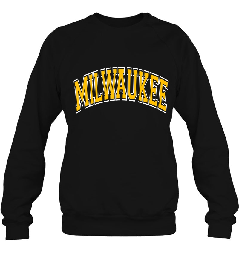 Milwaukee Varsity Style Amber Text Mugs