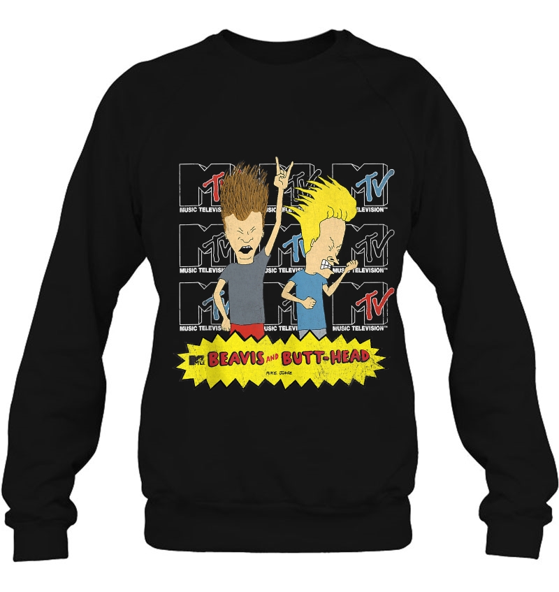 Mtv Logo Stacked Beavis And Butt-Head Sweatshirt
