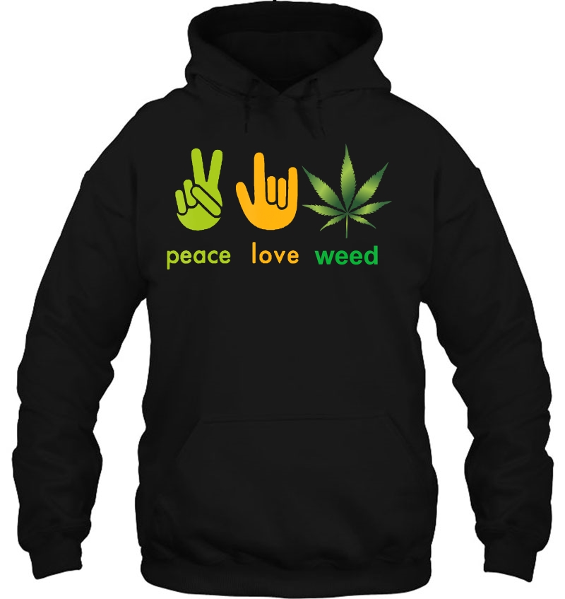 Peace Love Weed Marijuana Cannabis Hand Sign Mugs